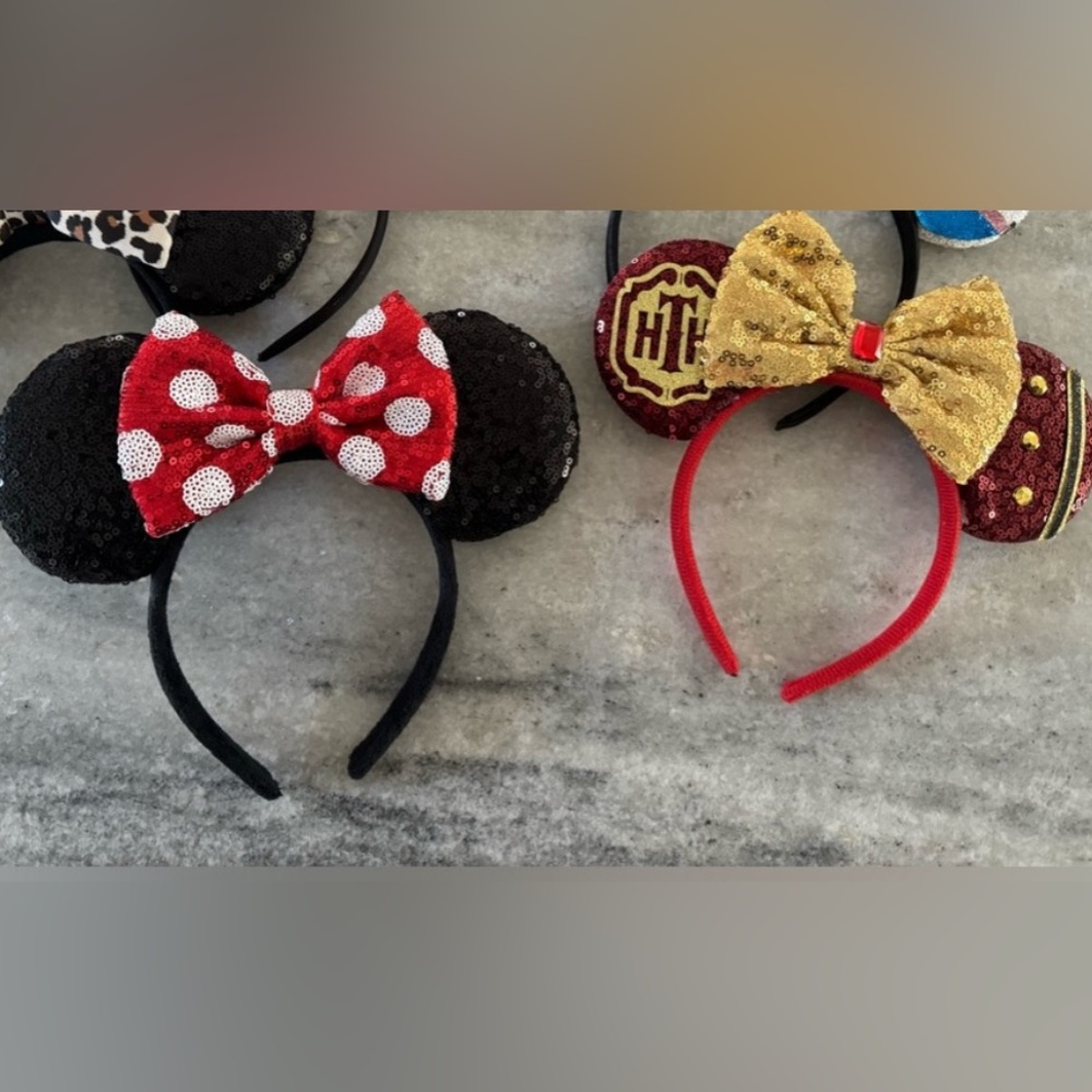 2 mouse ears. Traditional red mickey and tower of terror